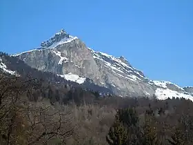 Vue de la pointe de Platé depuis Passy.