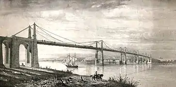 L'ancien pont suspendu de 1836.