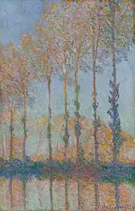 Les peupliers, fin d'automne - 1891. Cette rangée d'arbres est toujours visible le long de l'Epte.