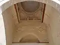 Vue intérieure de la partie supérieure, couverte d'une coupole sur trompes, du porche de Bab al-Gharbi.