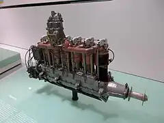 Moteur d'avion Austro-Daimler 6 cylindres de 1912, Porsche Museum