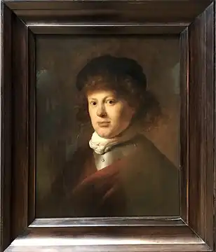 Jan Llevens, « Tronie  » d'un jeune homme avec hausse-col (Portrait de Rembrandt), v. 1629, Rijksmuseum Amsterdam.
