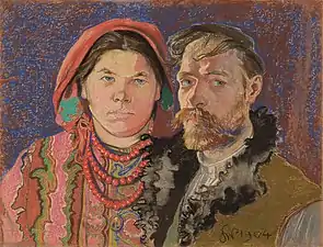 Autoportrait avec sa femme.