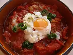 Poulet Marengo, et œuf frit « à la Bonaparte ».