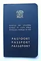 Passeport sud-africain antérieur à 1994 (couverture en 3 langues : anglais, afrikaans, français).
