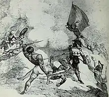 Prise du fort Fleur d'épée en 1794, (gravure de Masson, 1833).