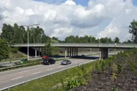 Le pont sur la nationale 1 séparant Munkkiniemi et Munkkivuori.