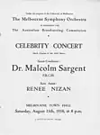 Affiche d'un concert donné par Renée Nizan en 1938 avec l'orchestre symphonique de Melbourne (dirigé par Sir Malcolm Sargent) au Town Hall de Melbourne