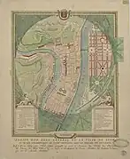 Projet d'un plan général de la Ville de Lyon et de son agrandissement, dans les terrains des Brotteaux par Morand (1764)