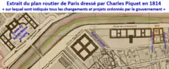 Projet pour le quartier de Gros Caillou en 1814.