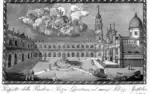 Vue de la Basilique, du palais apostolique et de la place de la Madone au XVIIIe siècle.