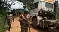 Des casques bleus de la MONUSCO sur la RN5.