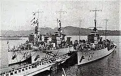 De gauche à droite : Aquilone, Ostro et Espero à La Spezia, dans les années 30.