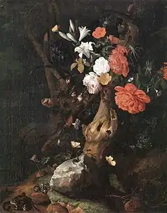 Fleurs sur un tronc d'arbre, c. 1695Kassel