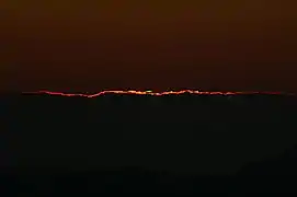 Rayon vert observé le 15 octobre 2005 à l'Observatoire de La Silla (ESO).