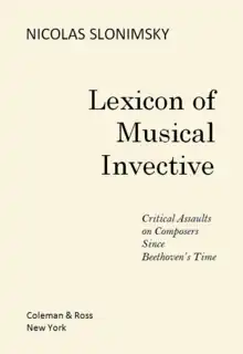 Page de titre du Lexicon of Musical Invective