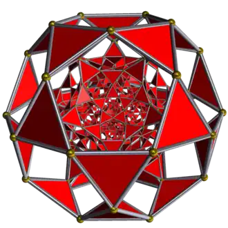 Représentation du 120-cellules rectifié selon son diagramme de Schlegel