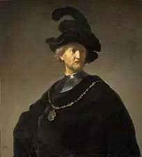 Rembrandt,L'Officier au grand manteau à la chaîne d'or (1631)