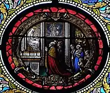 Mgr de Guérapin-de-Vauréal implorant la Vierge lors du grand incendie de 1732.