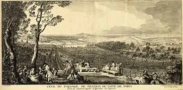 Vue depuis le bastion des Capucins, Jacques Rigaud, vers 1730.