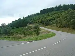 Ligne droite difficile à près de 4 km du col.