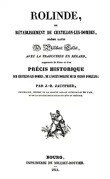 Couverture de "Rolinde" ou "Redressement de Châtillon-lès-Dombes"