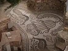 Phtographie d'une mosaïque à Stobi