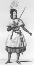 Pauline Viardot-Garcia dans le rôle de Tancredi dans l'opéra éponyme de Rossini - Théâtre-Italien Paris (1840).