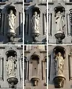 Les statues de la façade de la Witte Huis.