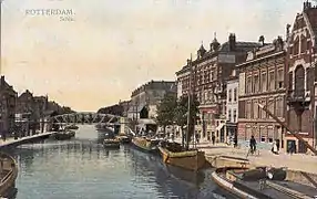 Schie passant sur Schiekade en 1910.