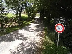 route de la combe depuis la ramée