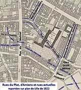 Rue du Plat sur plan de 1822