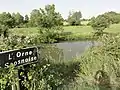 L'Orne saosnoise à la Rue d'Orne, hameau de Ballon (Sarthe), commune nouvelle de Ballon-Saint Mars