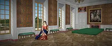 Essai de restitution de la salle du billard de Choisy vers 1730.