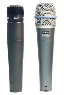 Shure SM57 et son équivalent Beta57 (dynamique).