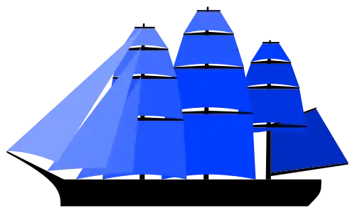 XIXe siècle : la mât d'artimon atteint des dimensions comparables aux autres mâts, la brigantine, une voile aurique, remplace la voile latine.