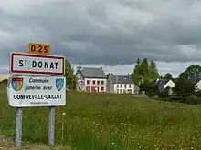 Panneau de jumelage de Saint-Donat