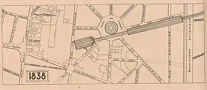 Plan de la gare provisoire place de l'Europe.
