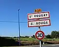 Panneau d'entrée du bourg de Saint-Vougay.