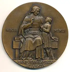 Médaille du 3e centenaire de la naissance de Saint Jean-Baptiste de La Salle (1951).