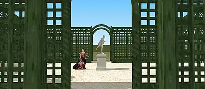 Schéma de l'entrée de la salle des Berceaux de Saint-Mandé, 1661.