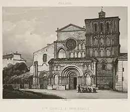 Façade en 1841, avant les travaux de restauration.