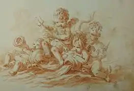 putti et dauphin,