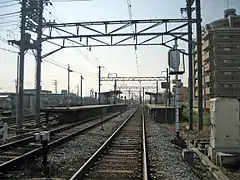 Vue sur les voies et quais.