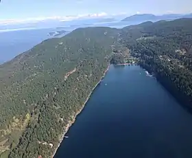 Vue aérienne de l'île Saturna
