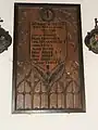 La plaque 1914-1919 dans l'église.