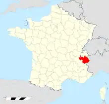 Localisation du département de la Savoie.