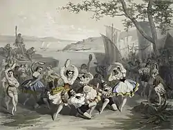 « La tarentelle », scène du ballet de Nicolò Gabrielli, L'Étoile de Messine (1861) à l'Opéra de Paris.