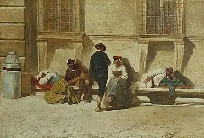 Scène de rue à Rome, 1878 (Huile sur toile ; 65 × 100 cm), Collection privée