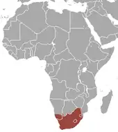 Carte de l'Afrique avec un tache brune tout au sud